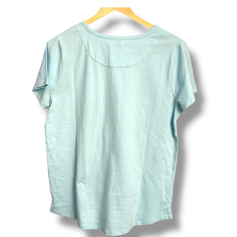 Vera Bradley Short Sleeve Teal Turtle Dream Sleep Tee - Picture 2 of 3